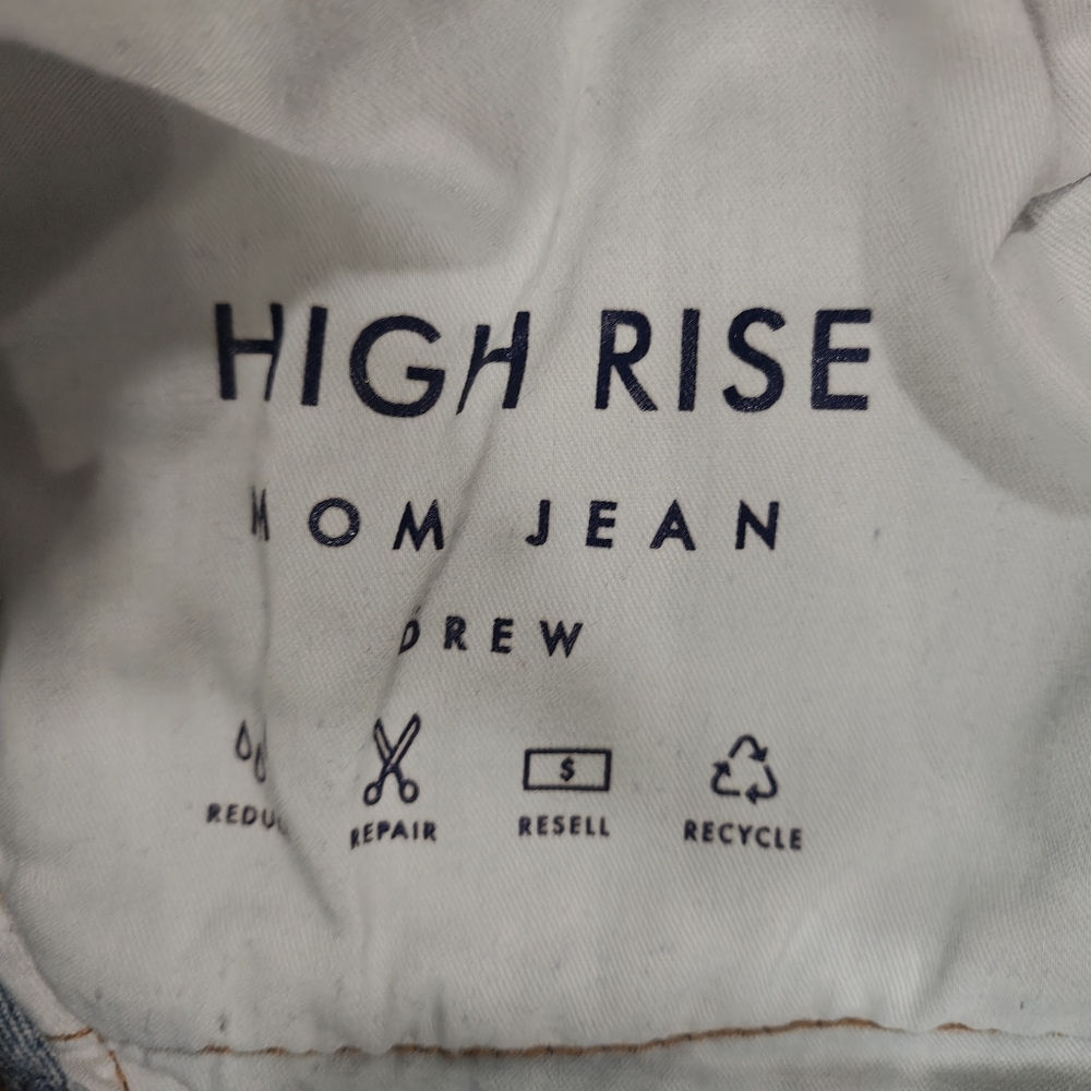 Lucky Brand~Womens Drew High Rise Mom Jeans~Western Aztec Embroidery~Blue~10/30 - Picture 8 of 12
